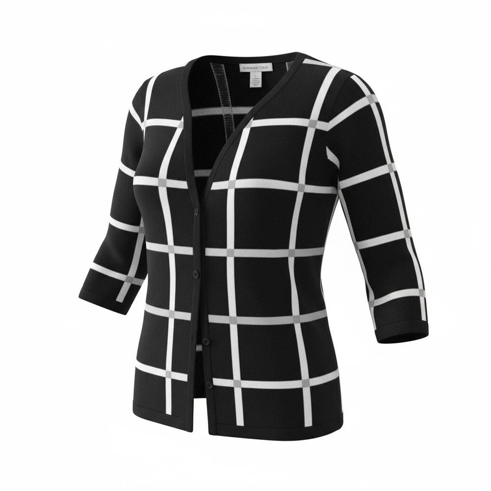 Black and White Checkered Women's Sweater